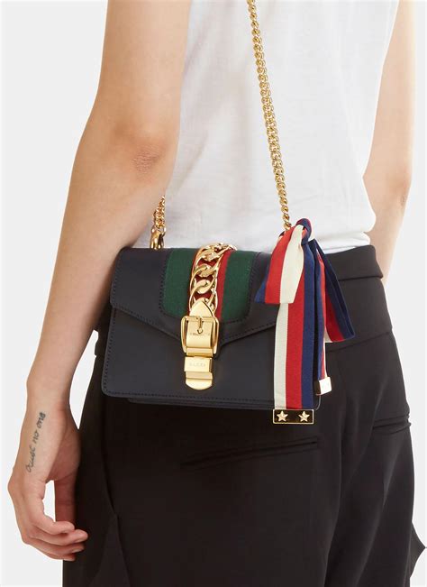 gucci blue chain bag|Gucci shoulder bag with chain.